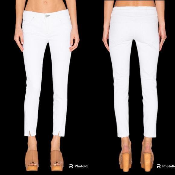 AMO Twist Sea Salt Jeans Slim Fit Cut Ankle‎ Length 4 Pockets White Size 28 - Picture 1 of 8